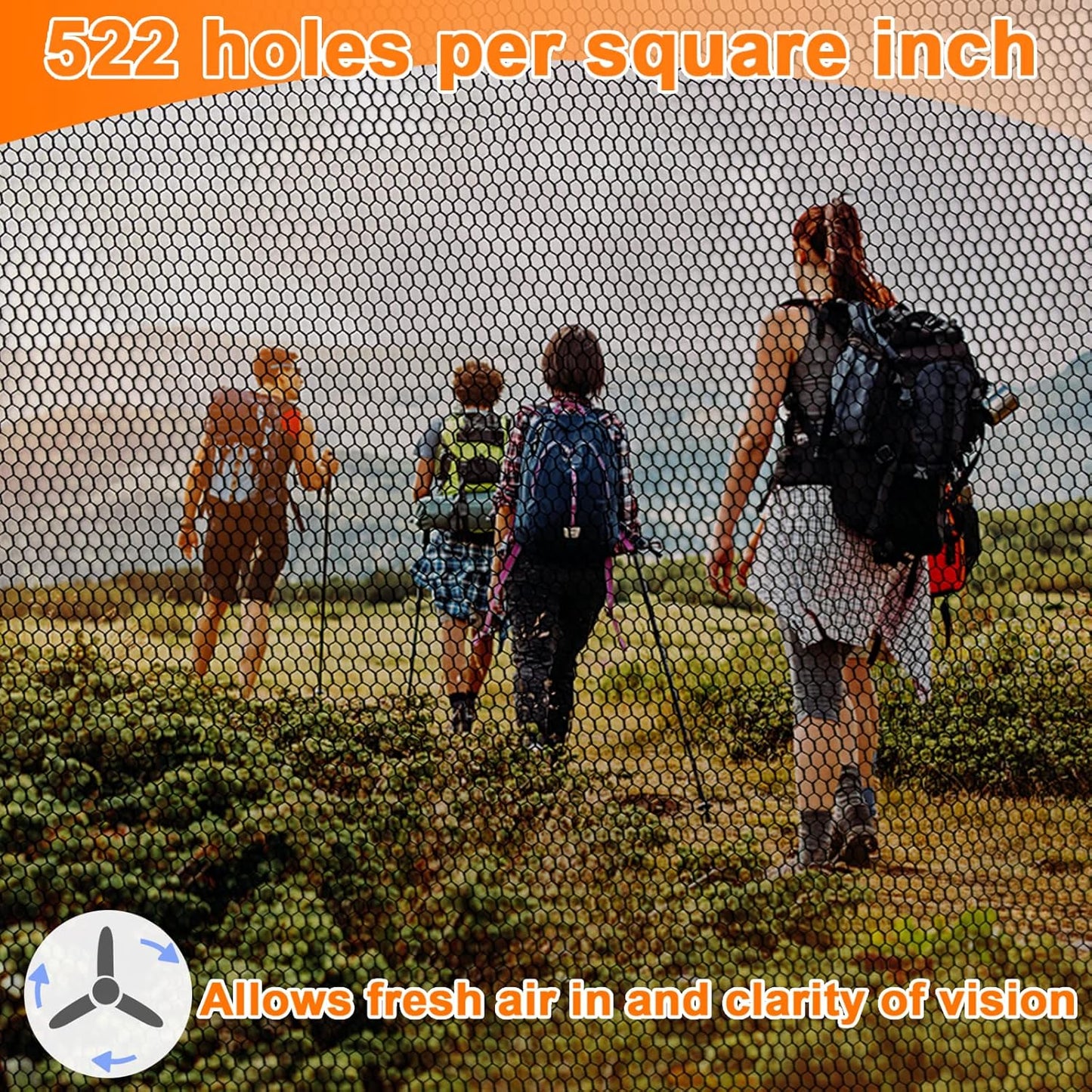 Mosquito Head Net Mesh, Face Neck Fly Netting Hood from Bugs Gnats Noseeums Screen Net for Any Outdoor Lover- with Carry Bags Fits Most Sizes of Hats Caps (2pcs, Black, Updated Big Net)