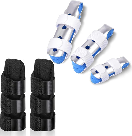 Finger Splint, 5PCS Finger Brace for Index, Middle, Ring Fingers Straightening Arthritis Knuckle Immobilization