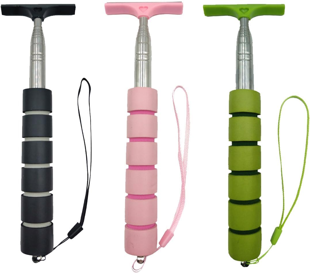 Car Side Mirror Squeegee, Portable Car Rearview Mirror Wiper with 33" Telescopic Long Handle, Retractable Auto Mirror Squeegee Cleaner for Rainy Foggy Weather (Black/Pink/Green, 3PCS)