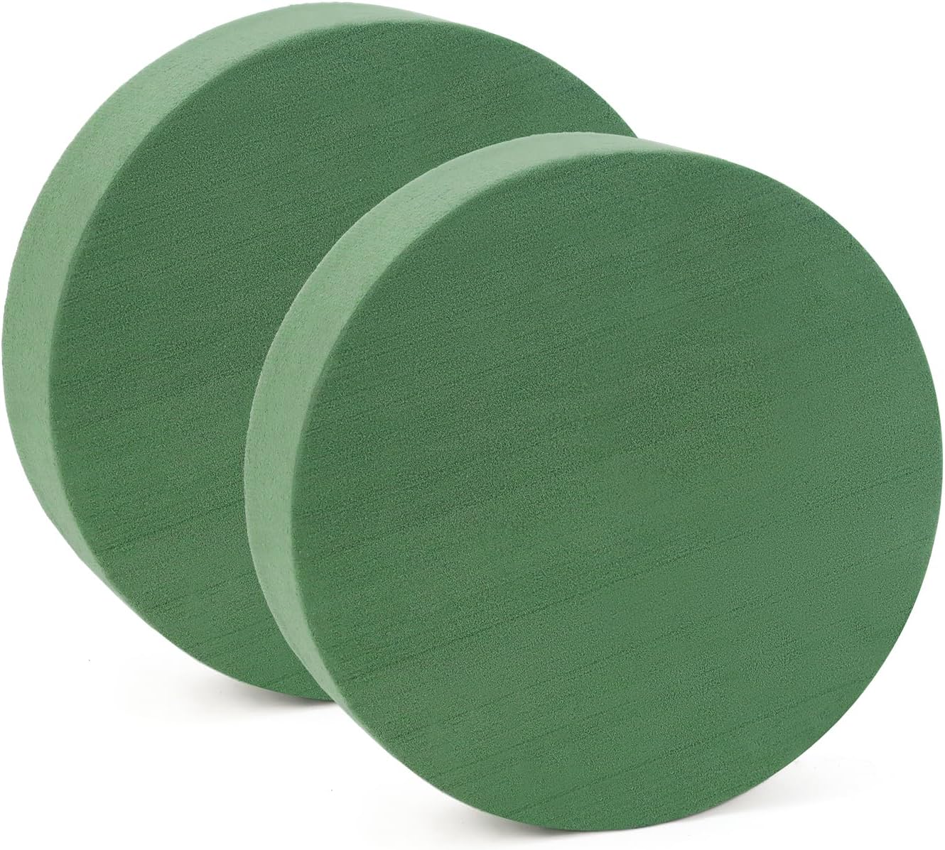 Round Floral Foam Blocks Florist Foam Blocks Wet Dry Green Foam for Artificial Flowers, Wedding Aisle Flowers, Craft Project, Arty Decoration and Fresh Flower Arrangement (2 Pack 6 inch)