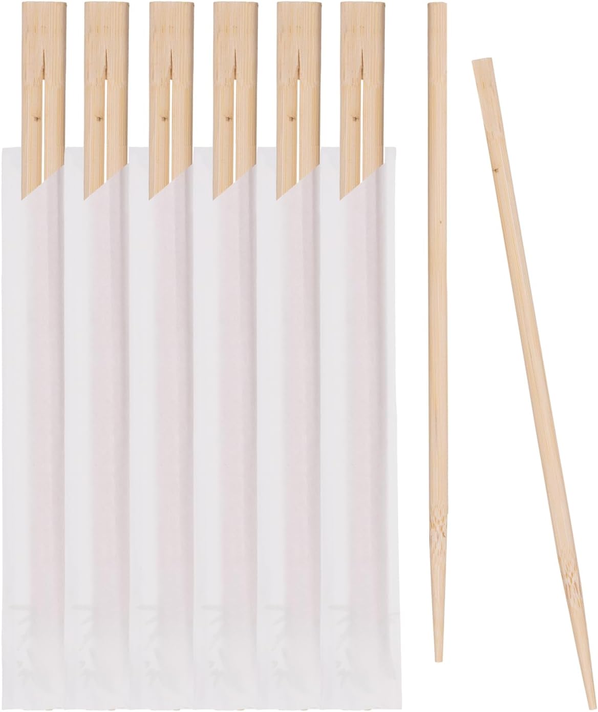50 Pairs Disposable Wooden Chopsticks - Individually Wrapped for Hygiene - 8-Inch Wood Chopstick - Utensils for Sushi, Noodles, and Takeout - Smooth, Splinter-Proof Design
