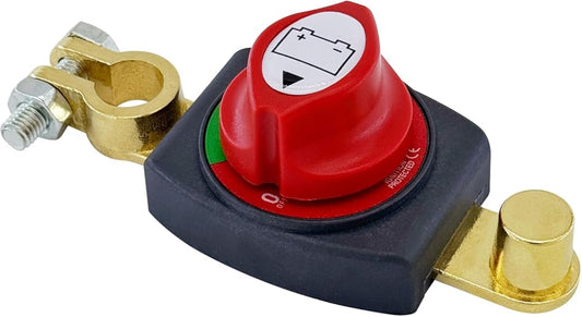 Top Post Battery Disconnect Switch 12V - 48V, Marine Battery Switch Disconnect Power Cut Shut Off for Car, RV and Boat (Negative, On/Off)