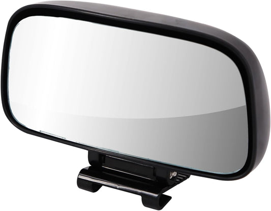 Add On Blind Spot Mirror, Convex Rear View Wide Angle Rectangle Framed HD Glass Adjustabe Mirror Upon Mirror for Car, SUV and Truck (SPECIFIC fit, Black, 1 Pack)