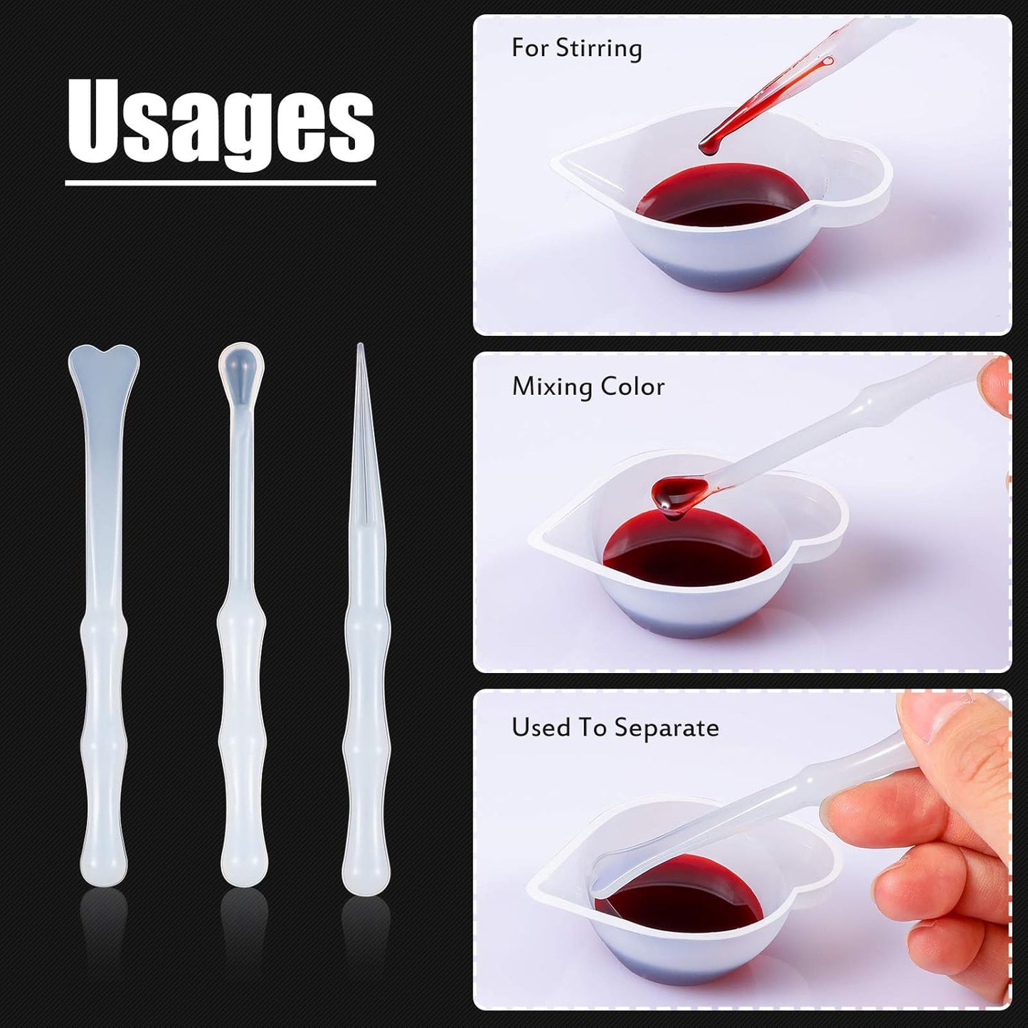 23 Pcs Silicone Mould Cup Dispensers Mini Measuring Cup Resin Mixing Bowls with Rubber Spoon Glue Stick Small Scraper Color Modulation Tools Kit for DIY Epoxy Resin Craft UV Resin Projects