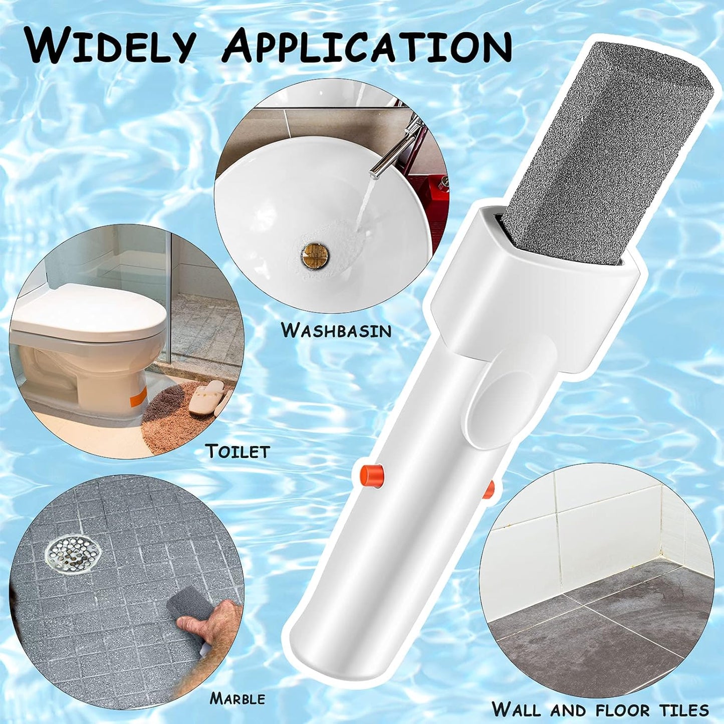 3 Pieces Pool Pumice Stone with Handle Erase Rust Stain Spot Remover Pool Tile Calcium Cleaning Tools Pumice Sticks Stone for Concrete Plaster Pool Spa Toilet Bowl Ring Calcium Tub