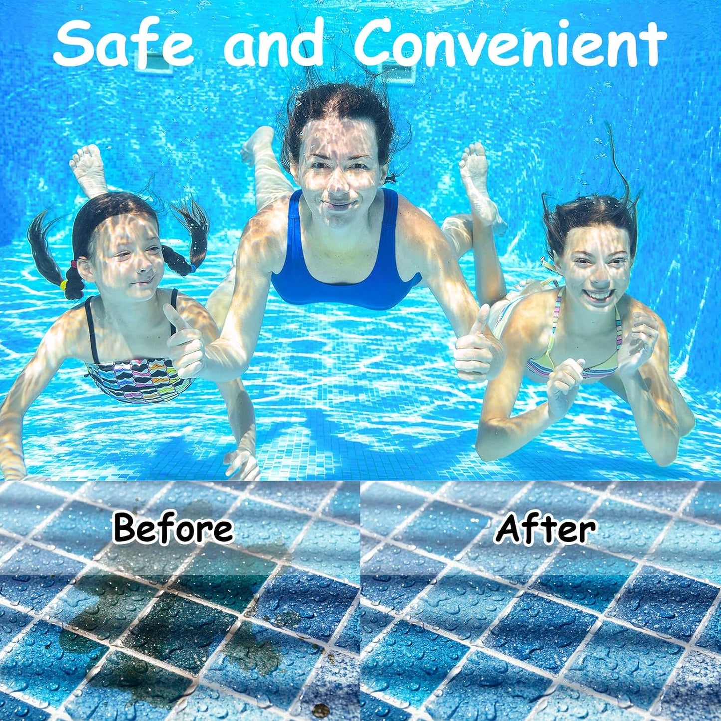 3 Pieces Pool Pumice Stone with Handle Erase Rust Stain Spot Remover Pool Tile Calcium Cleaning Tools Pumice Sticks Stone for Concrete Plaster Pool Spa Toilet Bowl Ring Calcium Tub