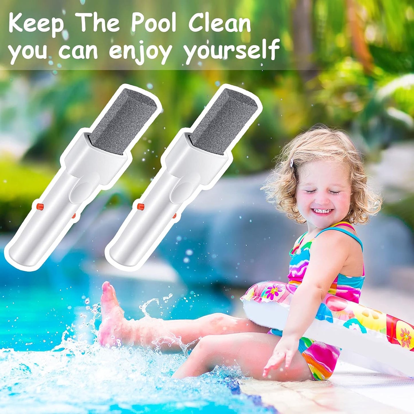 3 Pieces Pool Pumice Stone with Handle Erase Rust Stain Spot Remover Pool Tile Calcium Cleaning Tools Pumice Sticks Stone for Concrete Plaster Pool Spa Toilet Bowl Ring Calcium Tub