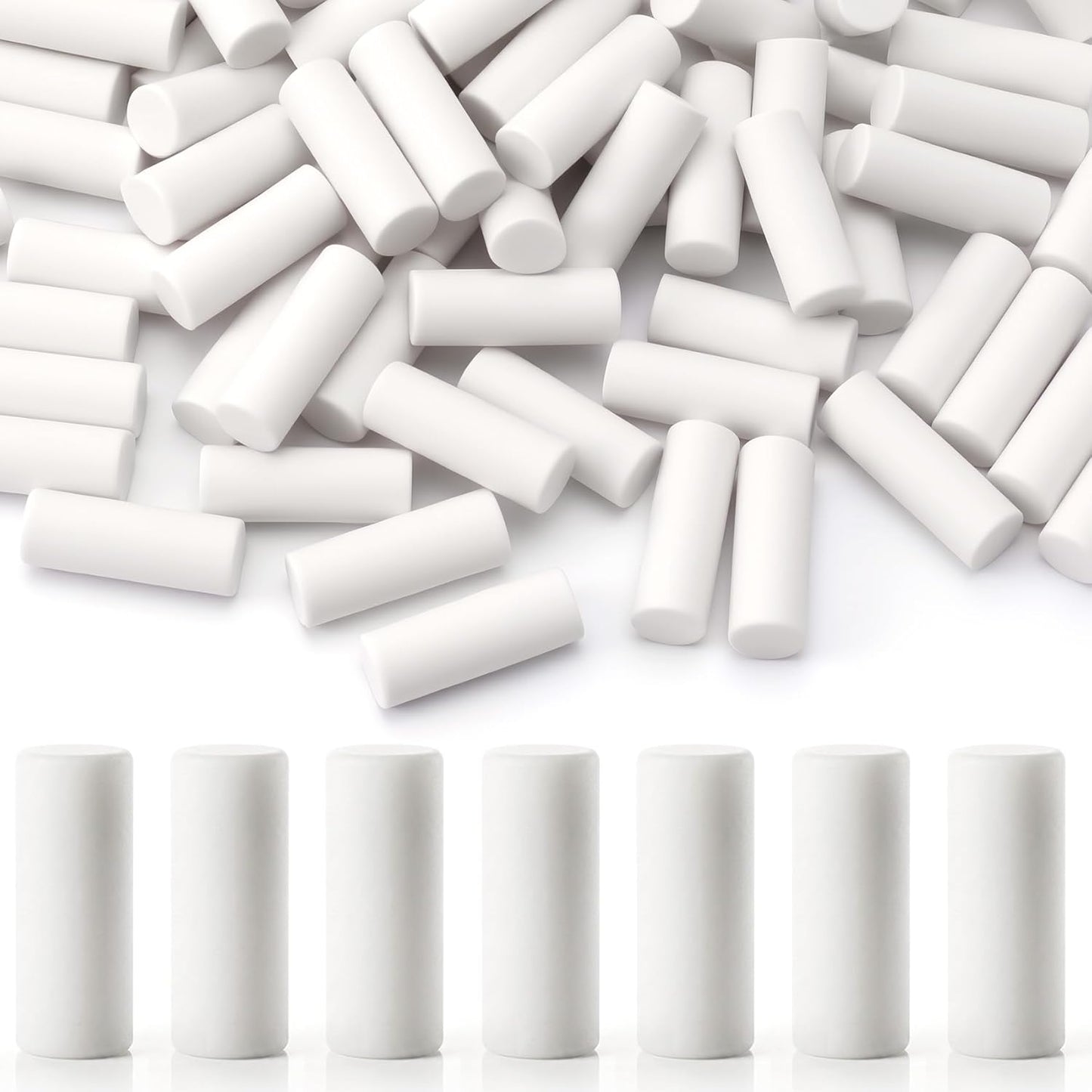 50pcs Mechanical Pencil Eraser Refills, Universal Twist Erase Eraser Refills Traceless Replacement, Pen Erasers Bulk Correction Supplies for Propelling Drafting Japan Pencils- White