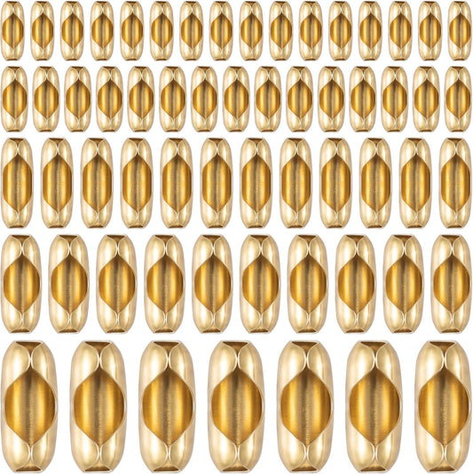 125pcs Ball Chain Connector Clasps Gold Fits for 1.5/2.0/2.4/3.2/4.5mm Beaded Ball Chain Clips Replacement