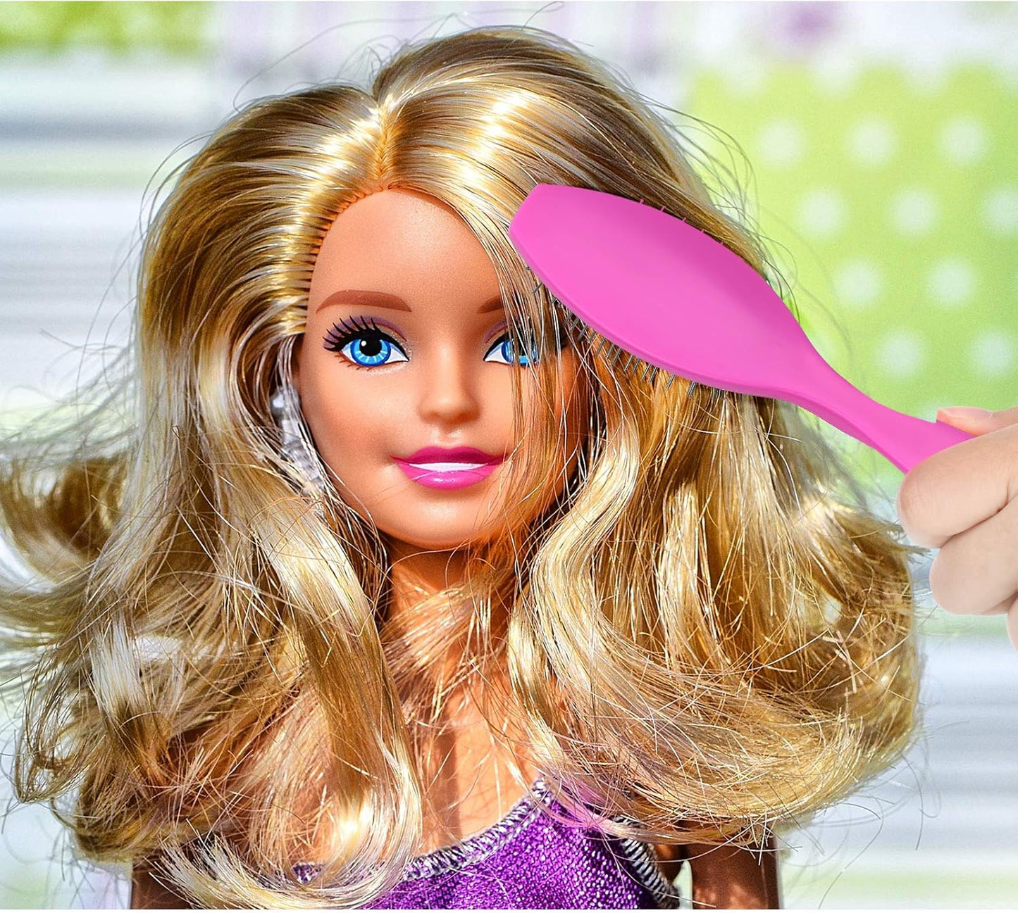 4 Pieces Doll Hair Brush Plastic Pink Wig Accessories for 18 Inch Dolls and Other Hair Care Accessories, 2 Style