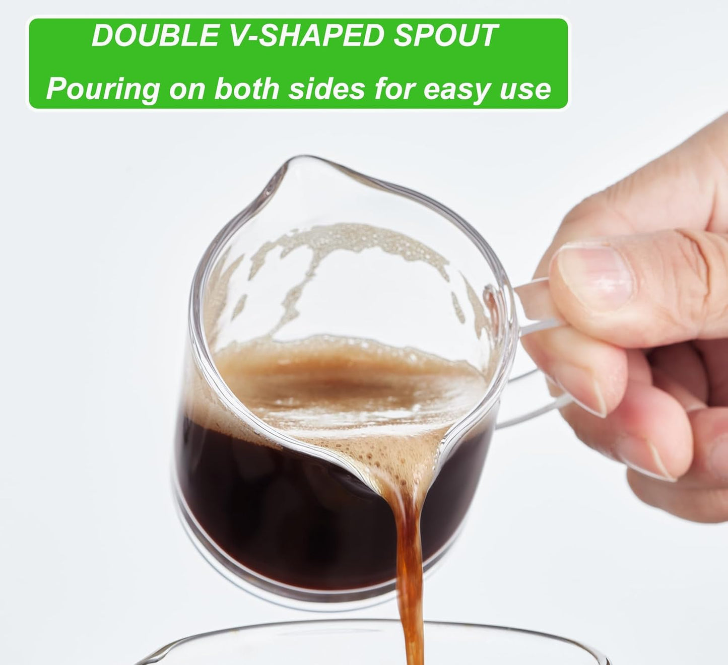 Ackers Shot Glasses Espresso Parts 4.5OZ Double Spouts Milk Cup Clear Glass (Pack of 2)