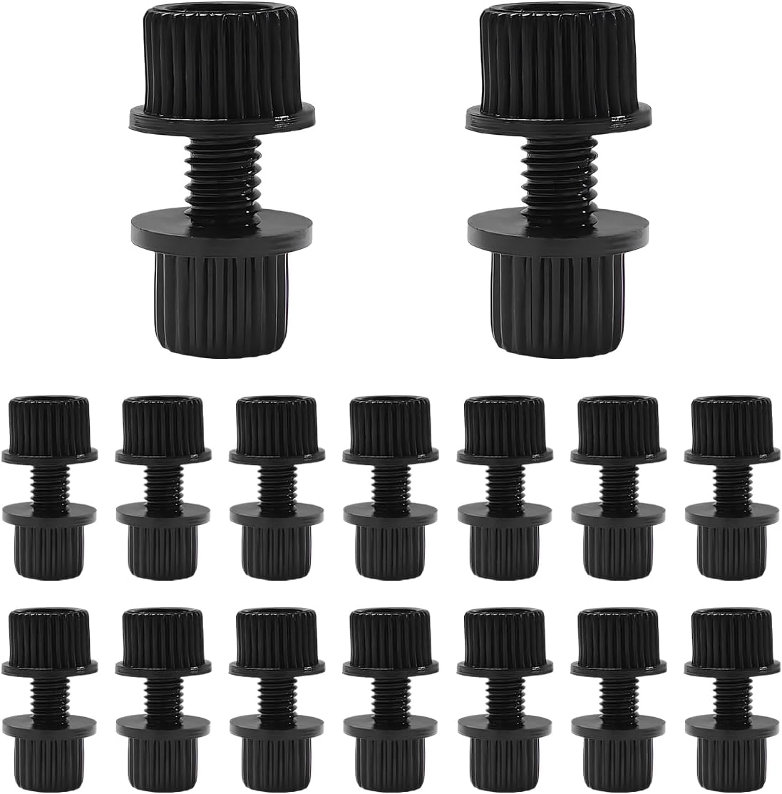 16PCS Nylon License Plate Cover Screws, Motorcycle License Plates Screws Frame Holder Bolts & Nuts, Plastic Nylon License Plate Frame Cover Fasteners Kit for Bike Motorcycle (Black)
