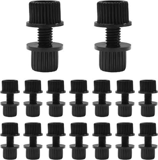 16PCS Nylon License Plate Cover Screws, Motorcycle License Plates Screws Frame Holder Bolts & Nuts, Plastic Nylon License Plate Frame Cover Fasteners Kit for Bike Motorcycle (Black)