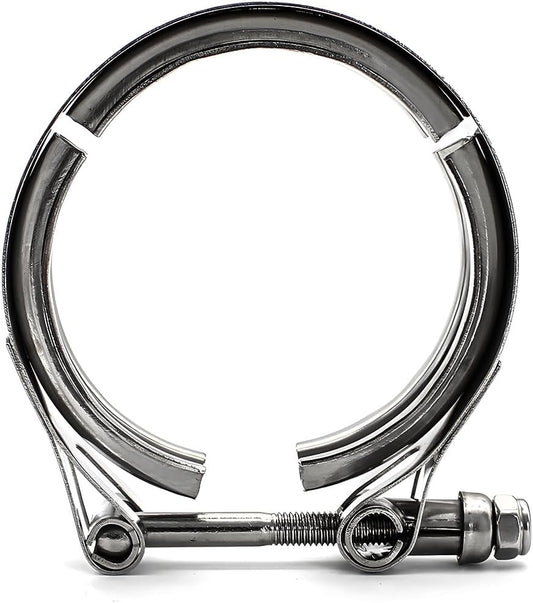 V Band Clamp for Turbo, Automotive Stainless Steel Turbo Clamp with Male Female Flange (4")
