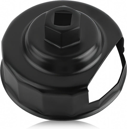 76mm Motorcycle Oil Filter Wrench,Heavy Duty 14 Slots Oil Filter Removal Tool with 3/8" Drive,Professional Installation & Removal Oil Filter Tool Compatible with Harley 1984-2021