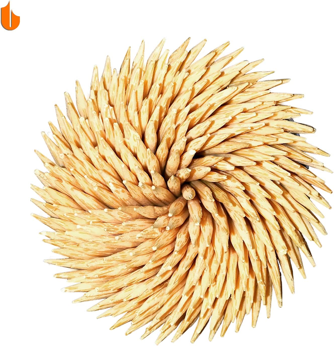Sturdy Safe Toothpick Holder with 1600 Natural Wood Toothpicks for Teeth Cleaning, Unique Home Design Decoration, Unusual Gift, 4 Pack (Black)