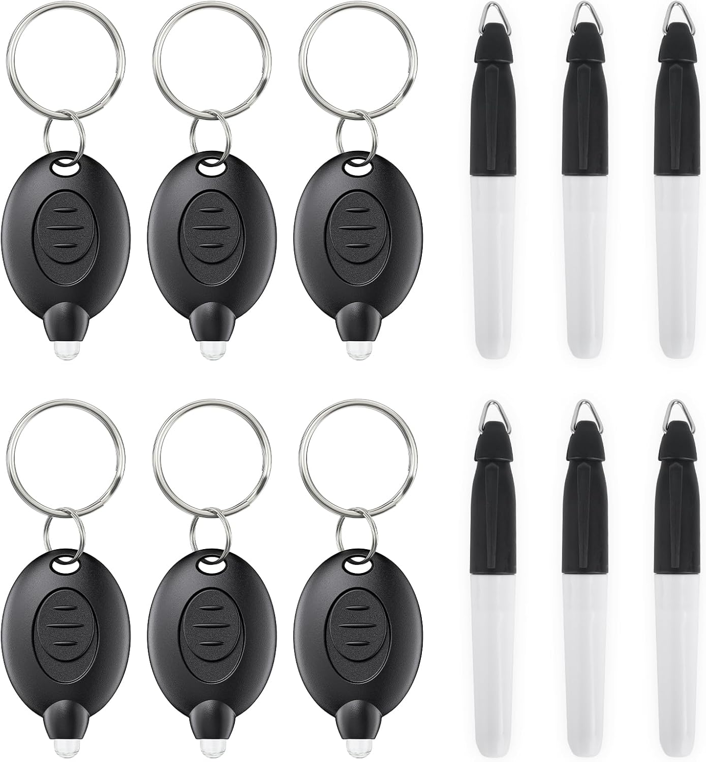 Mini Keychain Flashlights & Permanent Marker Pens Nurse Badge Lights Portable 12 Lumen Battery Powered LED Torches for Nurse Doctor Office School Hospital and Camping, 12 PCS