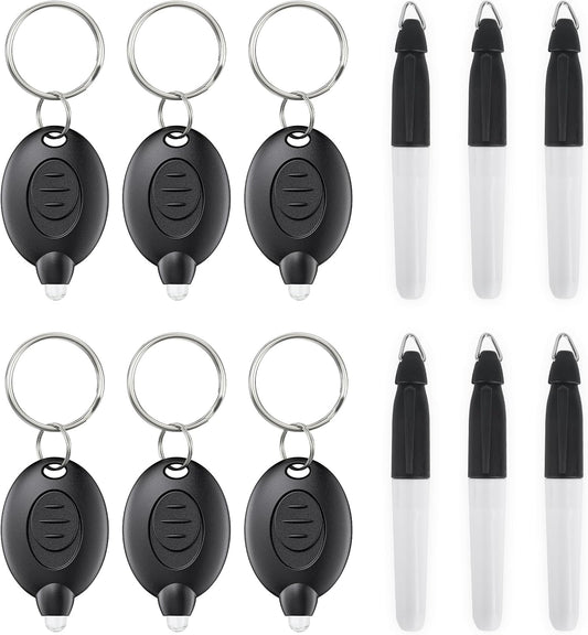 Mini Keychain Flashlights & Permanent Marker Pens Nurse Badge Lights Portable 12 Lumen Battery Powered LED Torches for Nurse Doctor Office School Hospital and Camping, 12 PCS
