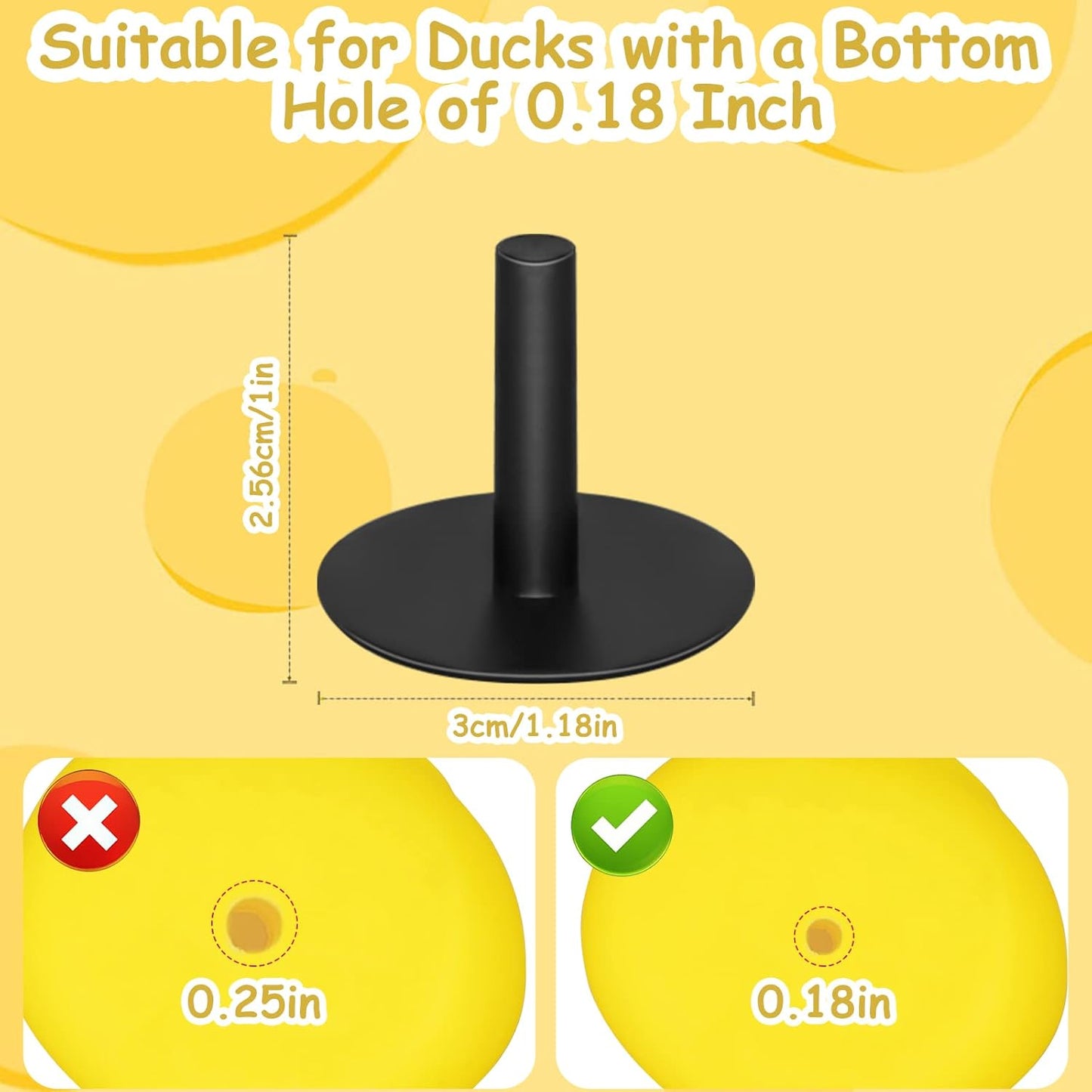 20Pcs Plastic Duck Holder Car, Rubber Duck Plug Ducks Display Fixed Mount Duck Holder, Self-Adhesive Duck Holder for Car, Gift for Car Lover, Black(Rubber Ducks Not Included)