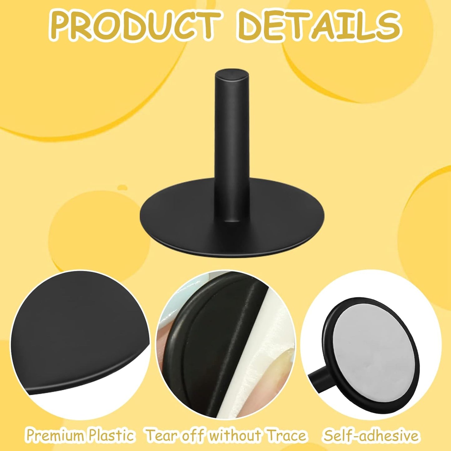 20Pcs Plastic Duck Holder Car, Rubber Duck Plug Ducks Display Fixed Mount Duck Holder, Self-Adhesive Duck Holder for Car, Gift for Car Lover, Black(Rubber Ducks Not Included)