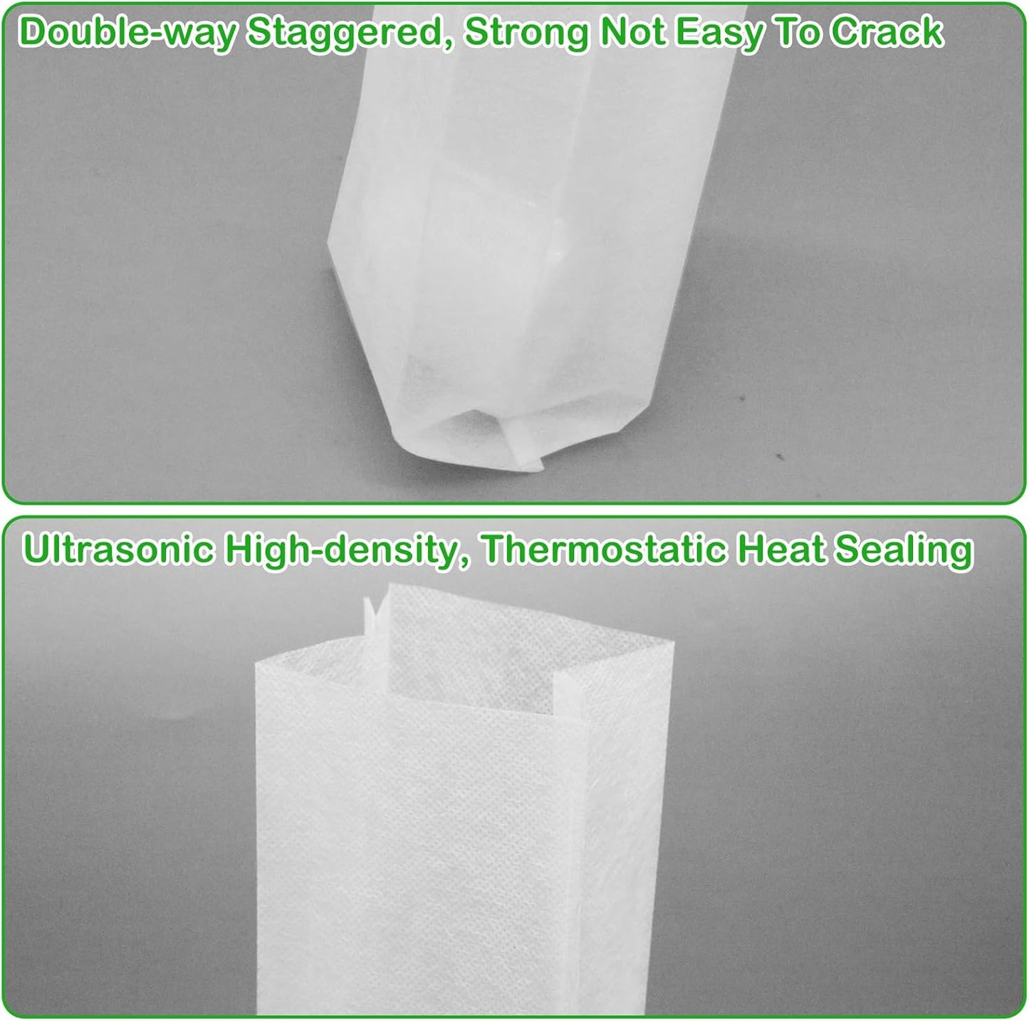 60Pcs Nursery Grow Bags, Biodegradable Non-Woven Fabric Plant Bags, Seedlings Growing Pots for Vegetable Flowers Fruits Tree Planting (12.2 3.3 Inches)