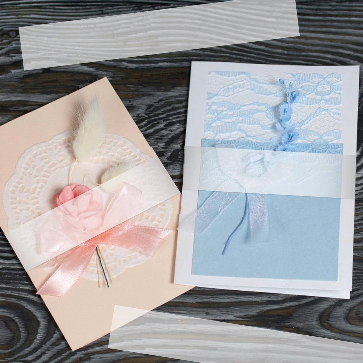 150Pcs Vellum Belly Band for 5x7 Invitations, Clear Invitation Belly Bands Wedding Invitation Accessories, Vellum Paper Belly Bands Liners for Vellum Envelopes Wedding Invitation Card Gift Wraps