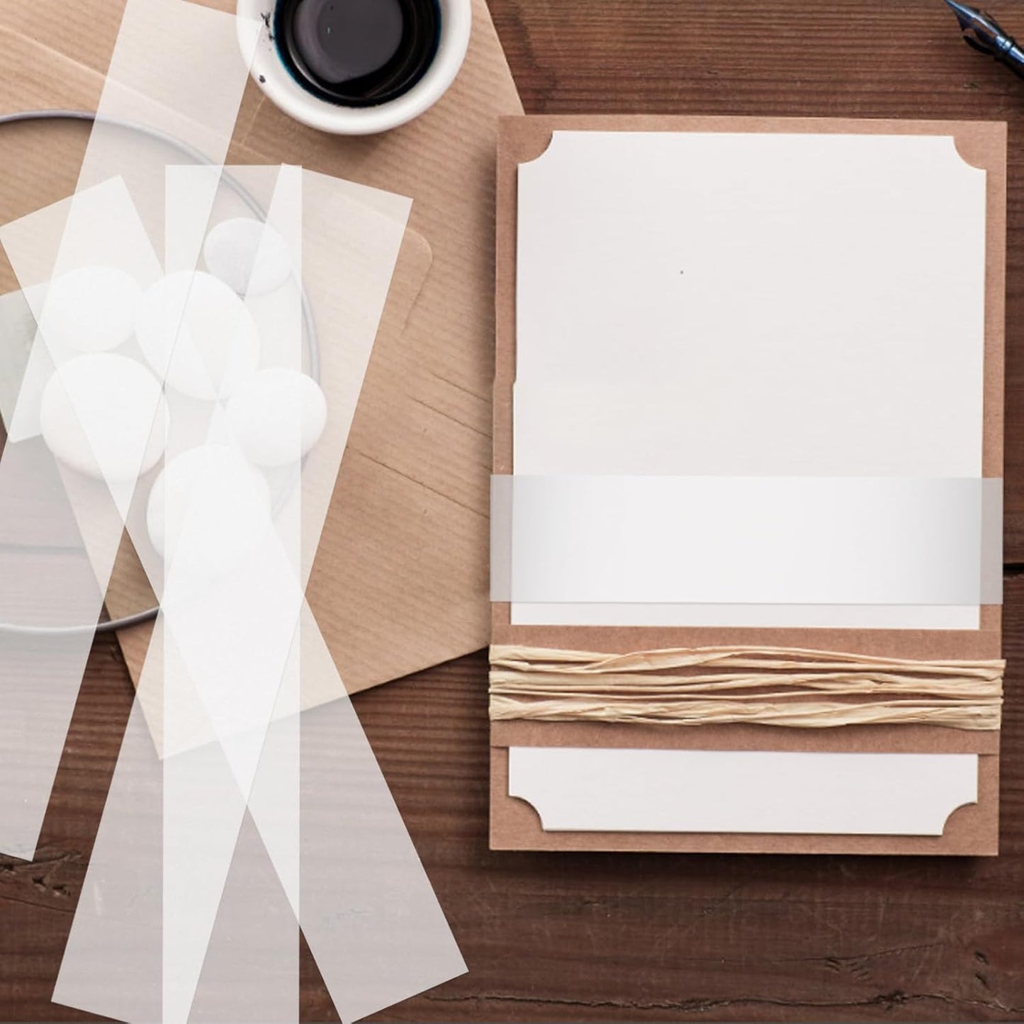 150Pcs Vellum Belly Band for 5x7 Invitations, Clear Invitation Belly Bands Wedding Invitation Accessories, Vellum Paper Belly Bands Liners for Vellum Envelopes Wedding Invitation Card Gift Wraps