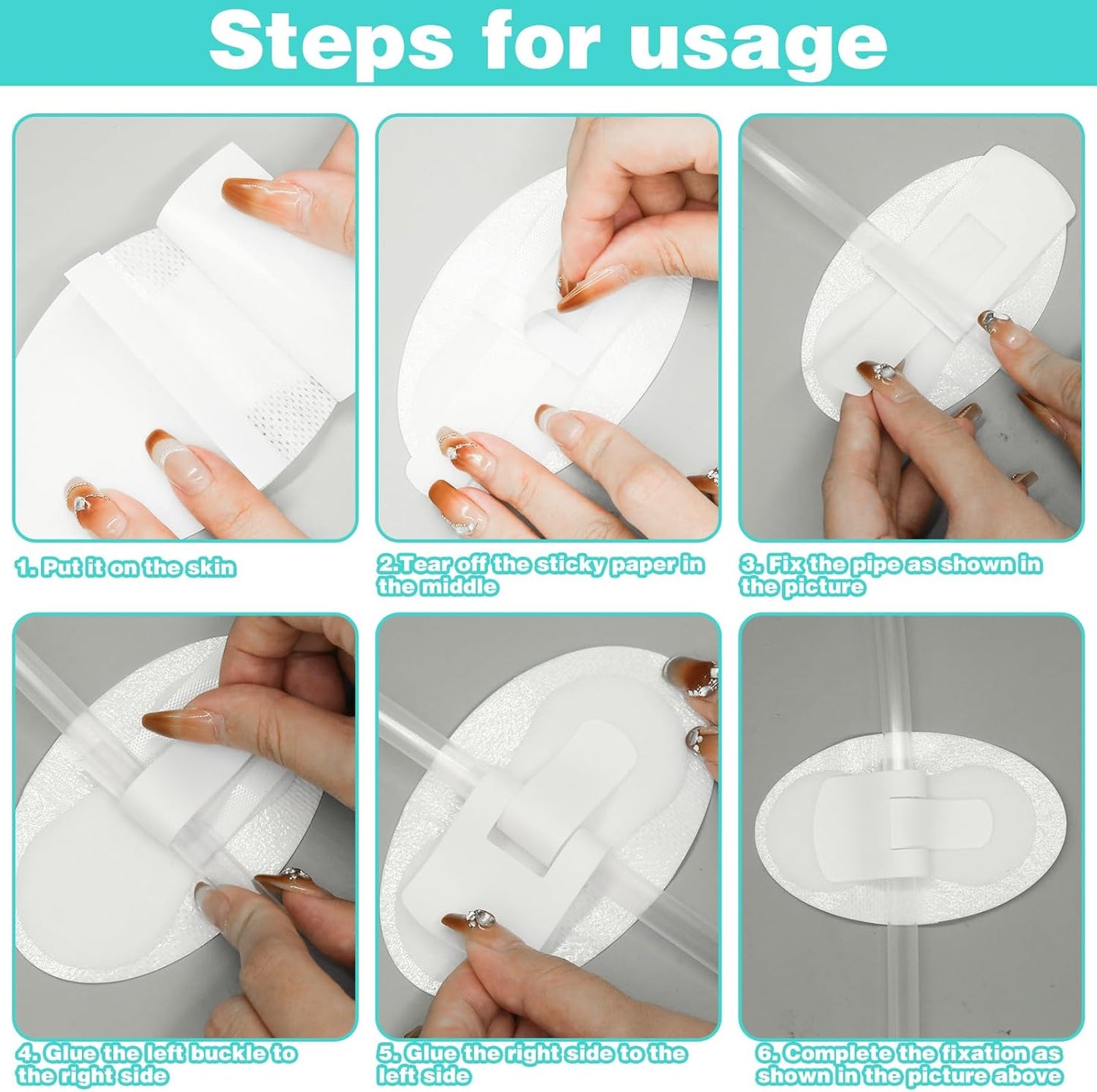 10Pcs Foley Catheter Stabilization Device, Urinary Catheter Leg Bag Holder, Adhesive Catheter Urinary Leg Bag Legband Holder, Urinary Catheter Hook and Loop Fixing Device Sticker Catheter Supplies