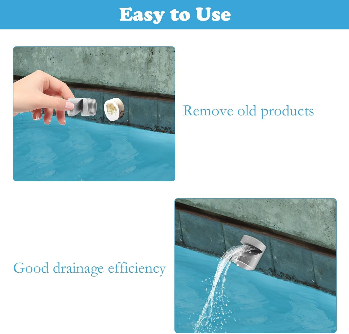 86201500 Stainless Steel Swimming Pool Jet Nozzle,Corrosion Resistance Stainless Steel Pool Accessories Tool, Applicable in Multiple Scenarios