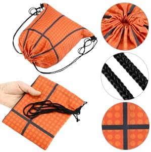 Small Sport Drawstring Bags - 12 Pack Basketball Style Foldable Polyester Backpacks with Adjustable Straps Candy Bag - 10 x 12 Inch