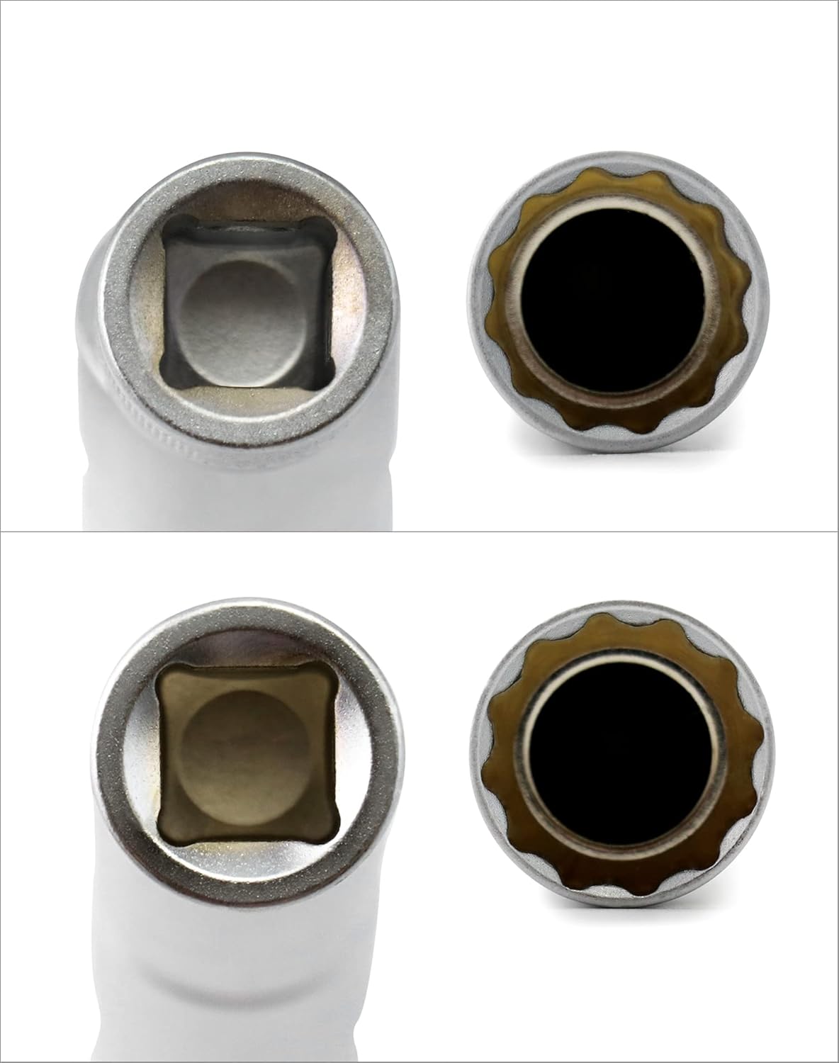 14mm&16mm Magnetic Swivel Spark Plug Socket, Thin Wall Magnetic Rotating 3/8" Drive 12 Point Standard Spark Plug Socket Removal Tool 360-degree Rotation for Maximum Flexibility