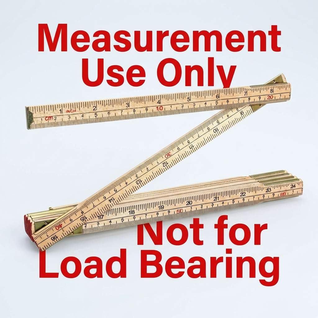 Folding Wood Rule, 6 FT 6 Inch Foldable Ruler with US and Metric Measurements for Carpenters