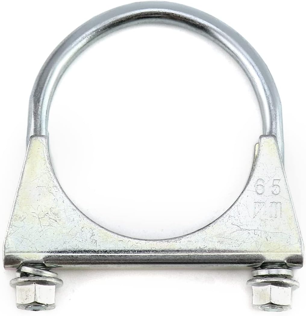 U-Bolt Muffler Tip Exhaust Hook, 2 Pack 2-1/2" OD Carbon Steel Universal Silencer Exhaust Clip