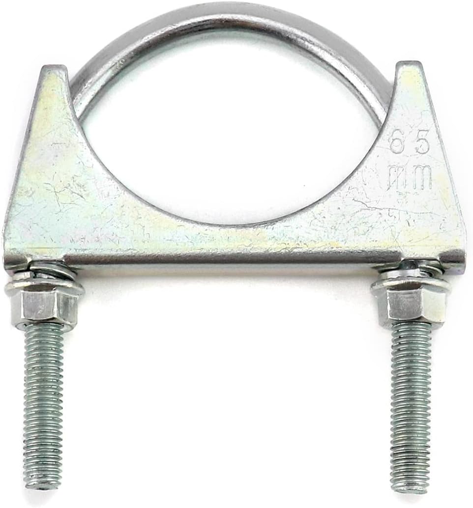 U-Bolt Muffler Tip Exhaust Hook, 2 Pack 2-1/2" OD Carbon Steel Universal Silencer Exhaust Clip