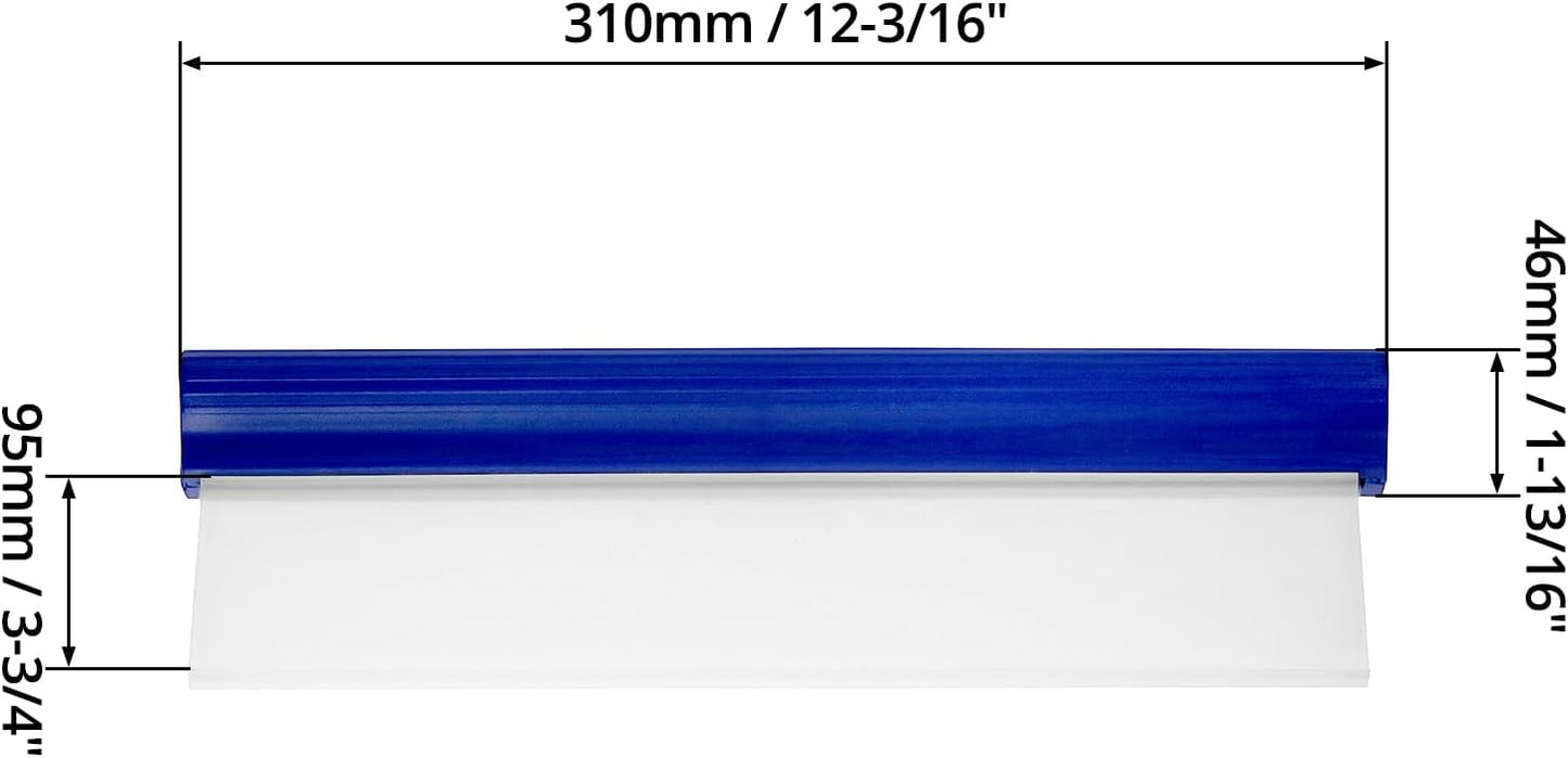 Car Squeegee, 2 Pack 12 inch Flexible Car Water Scraper Tool Silicone Window Squeegee for Car Or Home Use, Washing & Wiping Glass, Mirror & Shower Doors, Blue