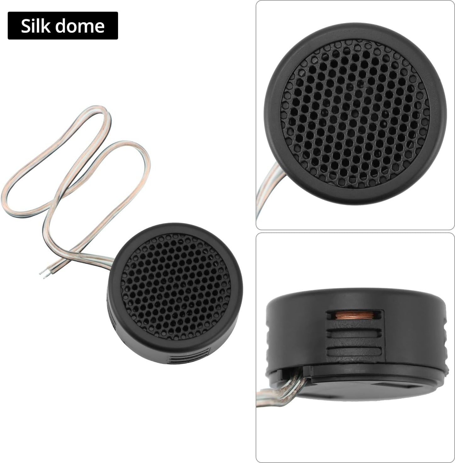 2 Pairs High-Power Neodymium Silk Dome Tweeter Set - 500W, 4 Ohm, Super High Frequency,-for Mini Car Audio Systems