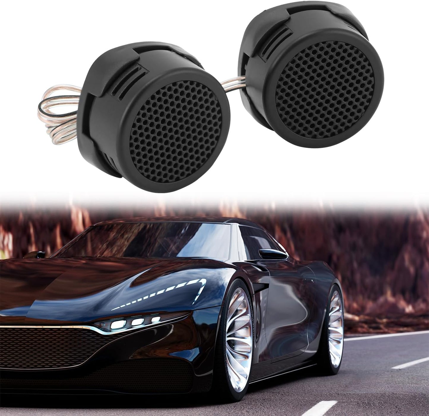 2 Pairs High-Power Neodymium Silk Dome Tweeter Set - 500W, 4 Ohm, Super High Frequency,-for Mini Car Audio Systems