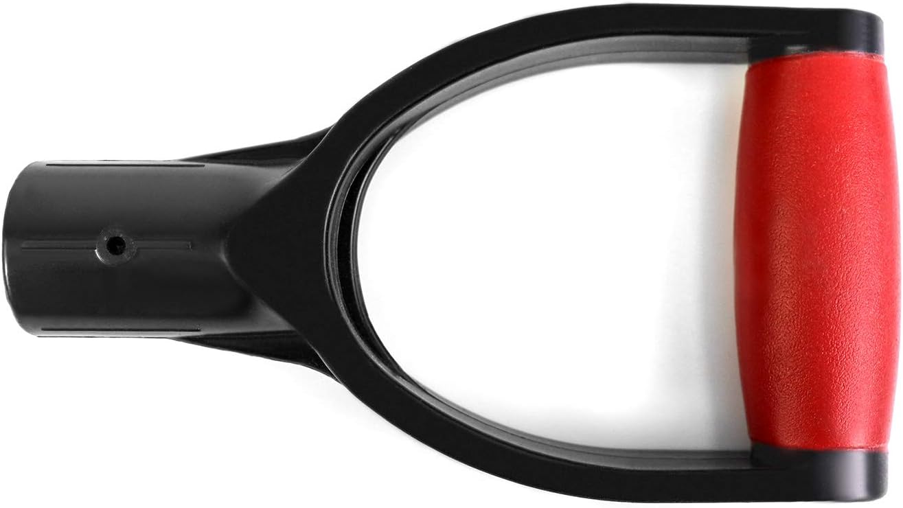 Plastic Spade Shovel with D Grip, 1-1/4" Polypropylene Shovel Handle for Digging and Raking