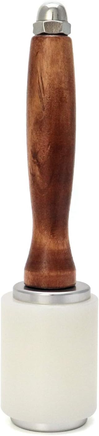 8inch Leather Carving Hammer, DIY Leathercraft Mallet with Nylon Straight Head Wood Handle, Sew Leather Cowhide Tool Kit