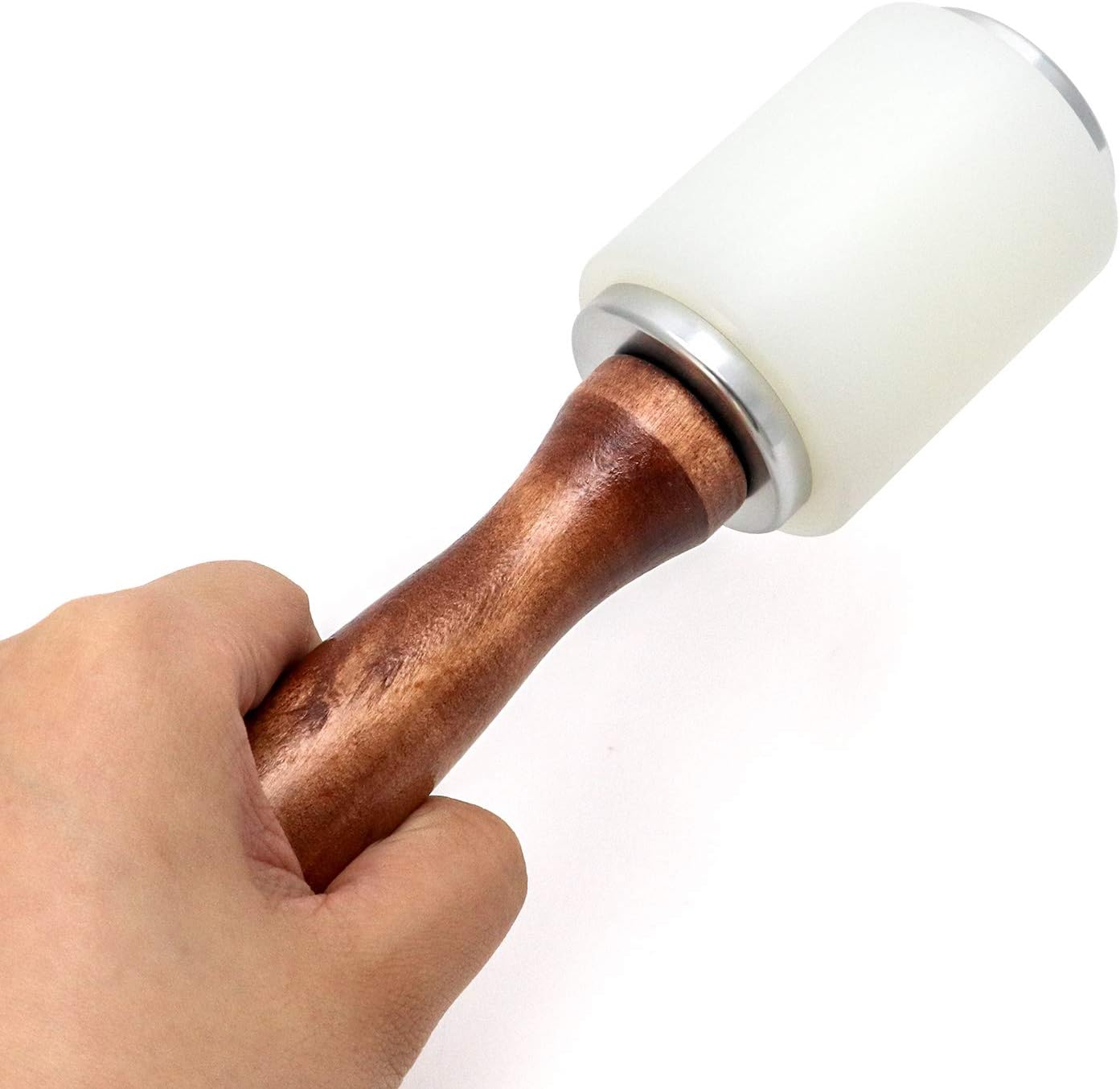8inch Leather Carving Hammer, DIY Leathercraft Mallet with Nylon Straight Head Wood Handle, Sew Leather Cowhide Tool Kit