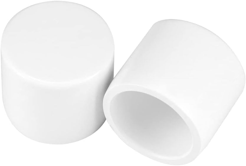 PVC Pipe End Cap Fitting, 20 Pack 1/2" Furniture Grade SCH40 Pipe Plug Socket Fitting, External End Cap, White