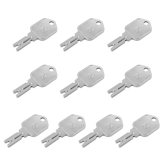 Ignition Keys, 10 Pack 166 Forklift Key Hyster Heavy Equipment Keys for Clark Yale Hyster Komatsu Crown