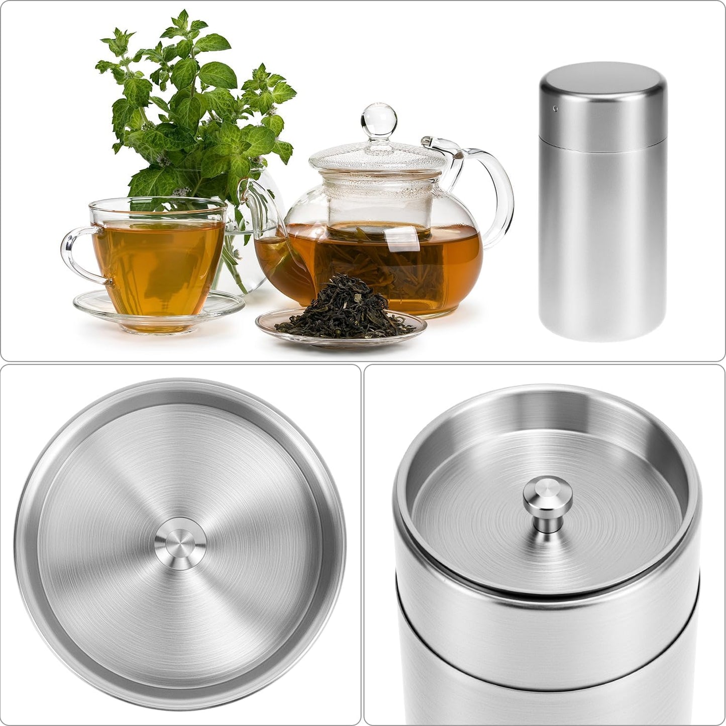 304 Stainless Steel Airtight Storage Container, Multifunctional 550ml, Ideal for Coffee, Tea, Sugar, Flour