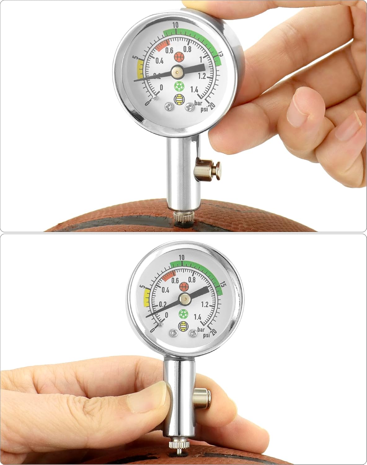 Ball Pressure Gauge, Professional Accurate Air Pressure Measurement for Various Sports Balls