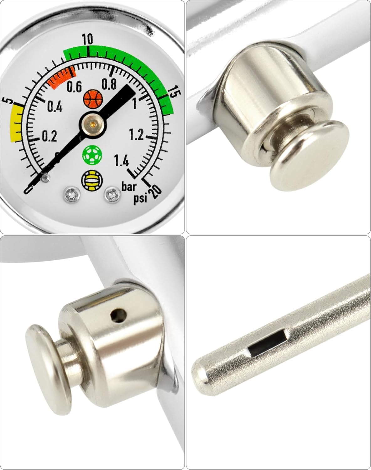 Ball Pressure Gauge, Professional Accurate Air Pressure Measurement for Various Sports Balls