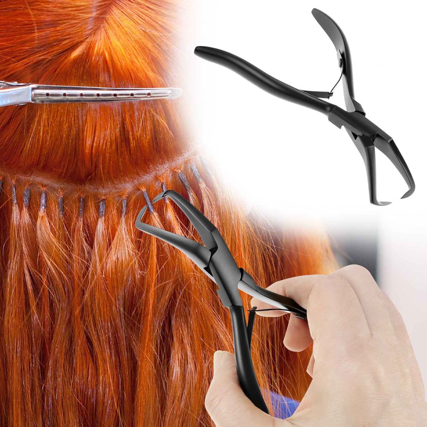 Professional Hair Extension Pliers, Stainless Steel Micro Link Bead Remover Tool for Micro Rings, Microlink & Feather Hair Extensions
