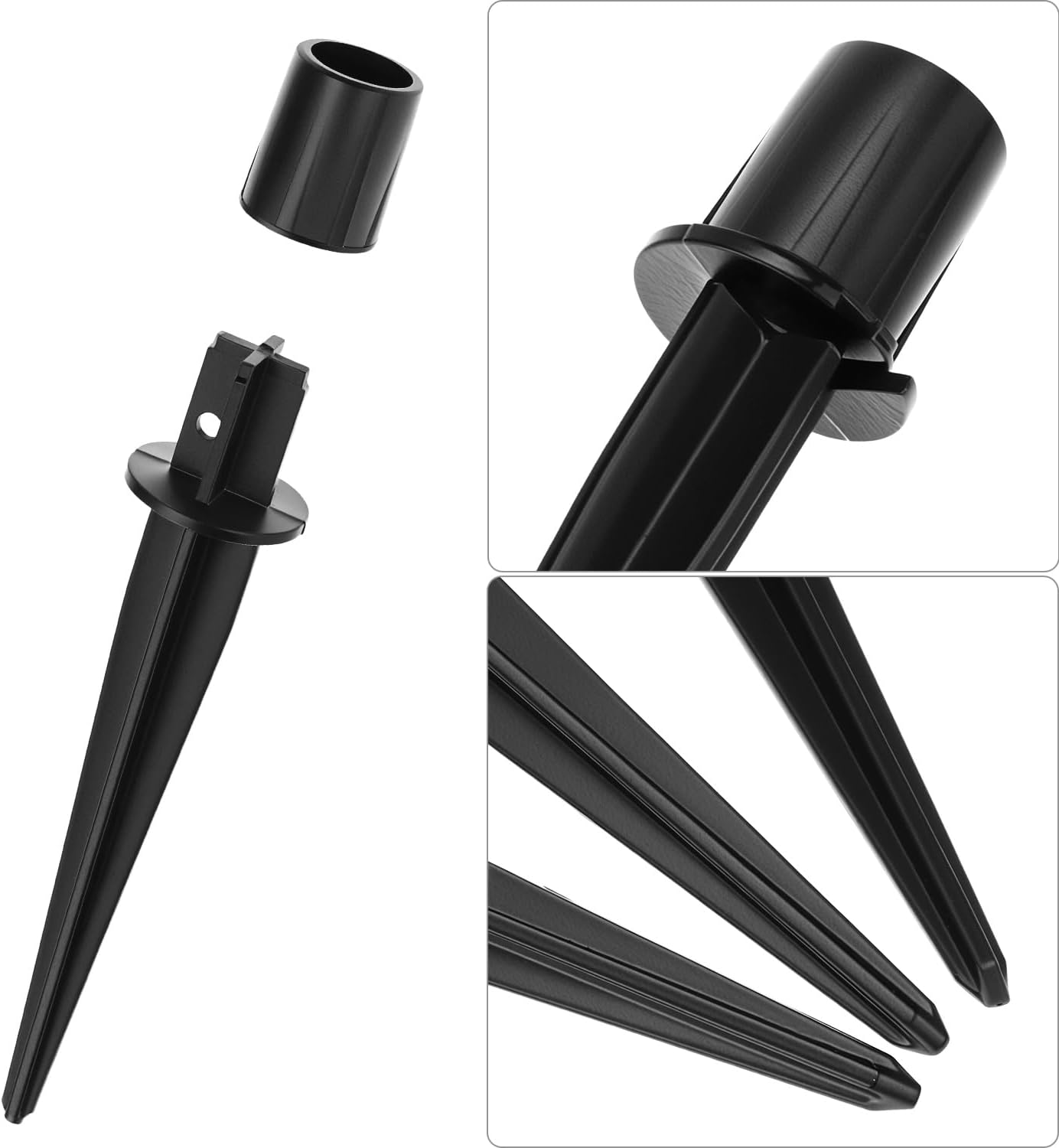 Metal Stakes Solar Lights Replacement Spike, 8 Pack Reinforced Ground Stakes, Replacement Nails for Garden Lights Landscape Pathway Patio Lamps Pole, 0.78x5.36 inches Outdoor Ground Stake