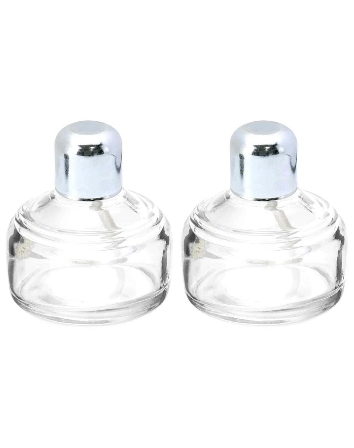 Alcohol Lamp, 2 Pack 120ml Glass Laboratory Alcohol Burner Lamp, Lab Equipment Heating Bottle with Cotton Wick and Metal Cap, for Science Experiments, Fuel Not Included