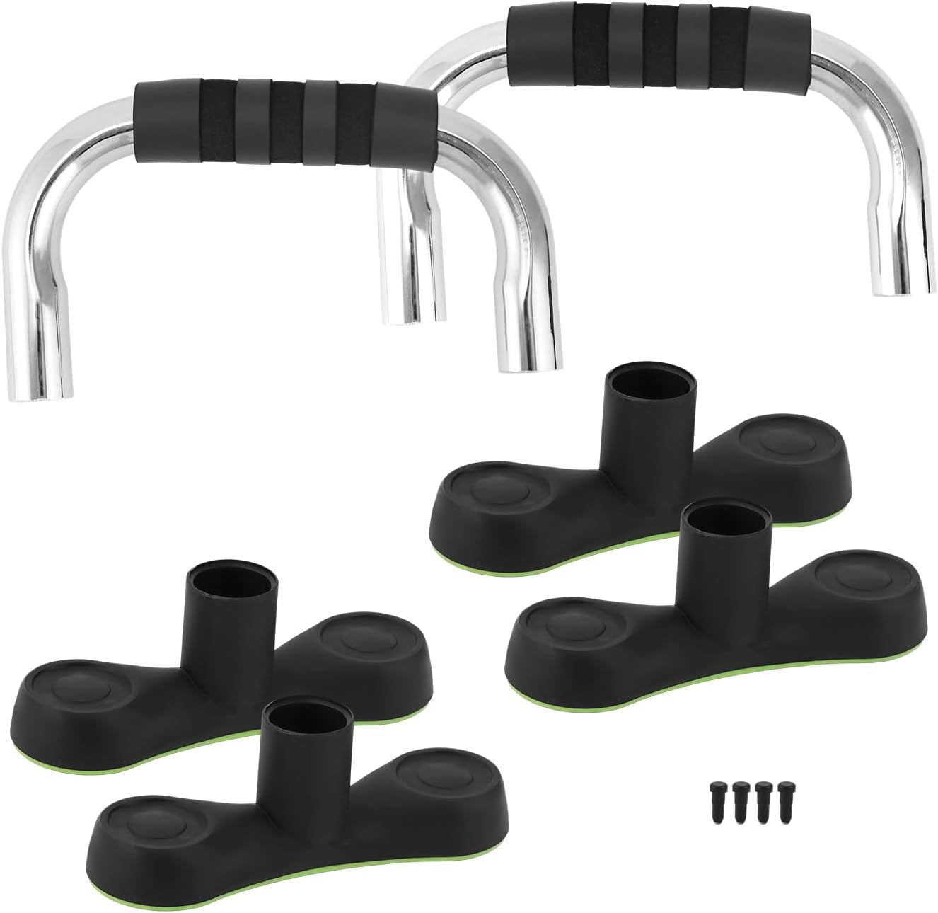 Steel Push Up Handles for Floor, Portable Push Up Stands with Non-Slip Grip, Angled Incline