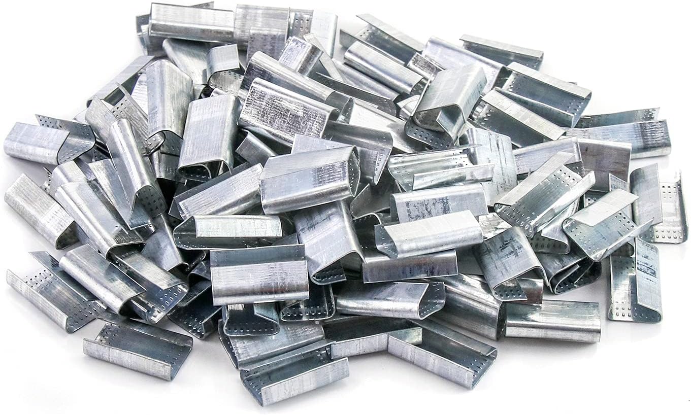 Strapping Open Seal, 200 Pcs Banding Clip Snap-On Gripper Strap Clip for 1/2" Width Strap
